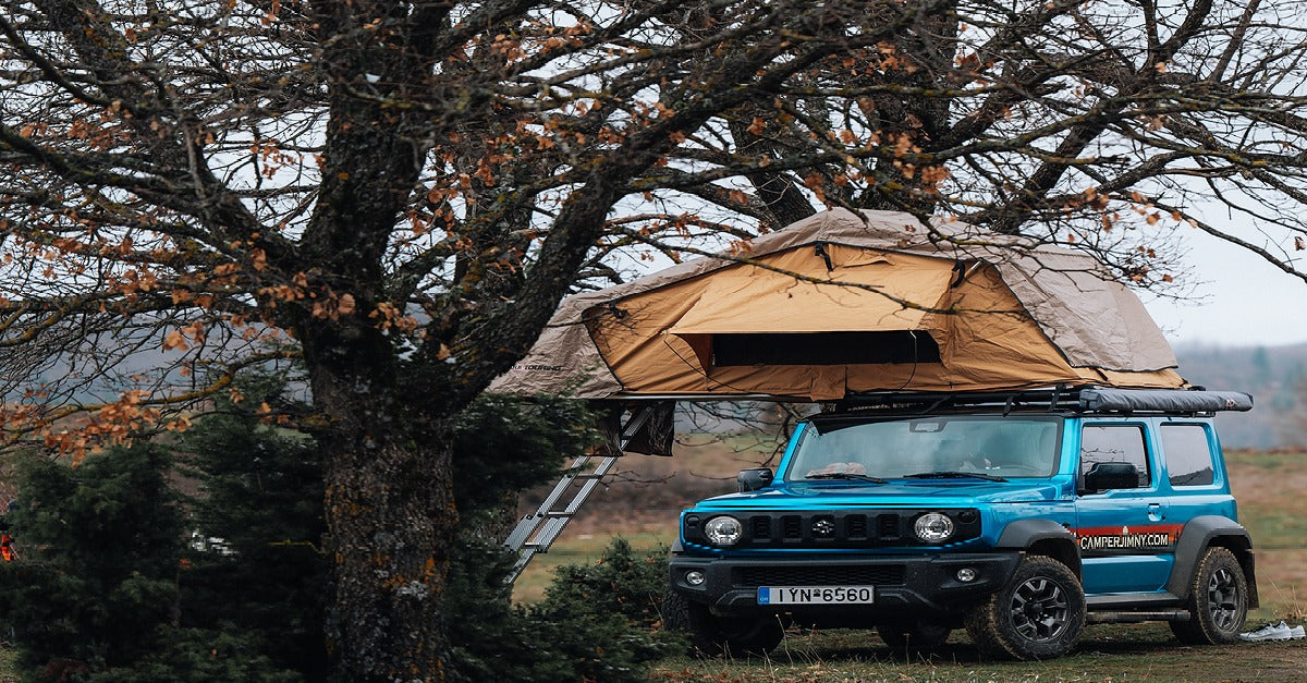 Suzuki Jimny 4x4 rental with roof top tent in Greece — CamperJimny